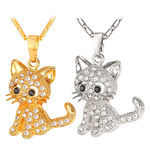 Cute Cat Pendants & Chain