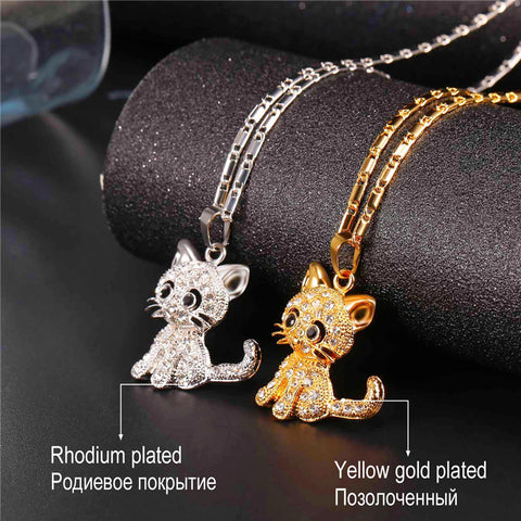 Cute Cat Pendants & Chain