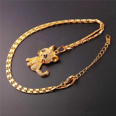 Cute Cat Pendants & Chain