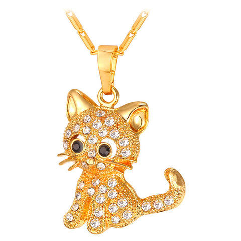 Cute Cat Pendants & Chain
